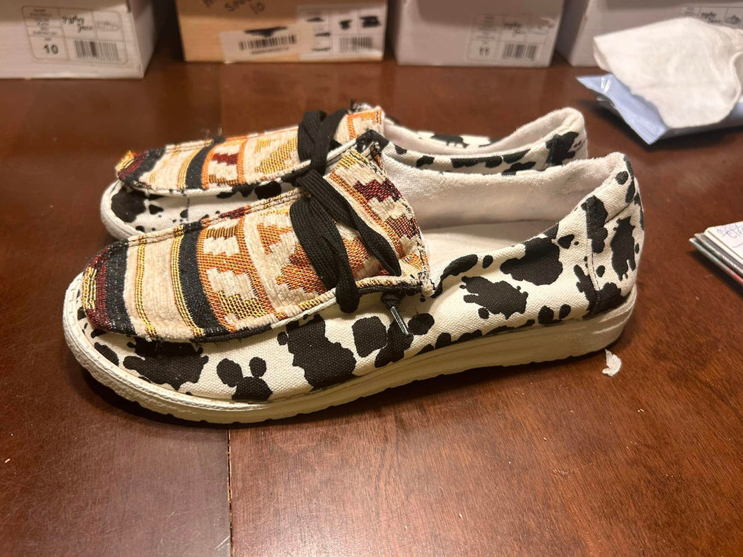 Rockin Aztec Cow Print Shoe's