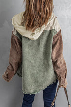 Load image into Gallery viewer, Green Hooded Corduroy Shacket
