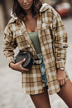 Load image into Gallery viewer, Khaki Plaid Hooded Light Shirt
