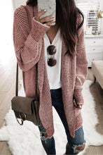 Load image into Gallery viewer, Pink Long Knitted Cardigan Sweater
