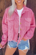 Load image into Gallery viewer, Pink Vintage Raw Hem Corduroy Jacket
