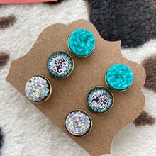 Load image into Gallery viewer, 3 Pcs Drusy Stud Sets
