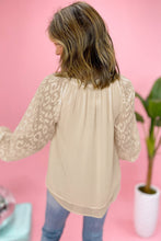 Load image into Gallery viewer, Leopard Mesh Bubble Sleeve Blouse
