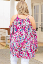 Load image into Gallery viewer, Plus Size Floral Cold Shoulder Blouse
